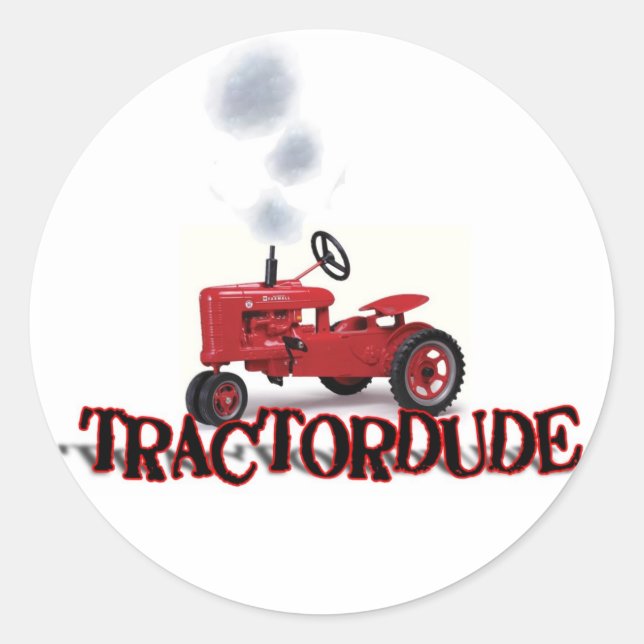 Redonda Pegatina Tractordude (Anverso)