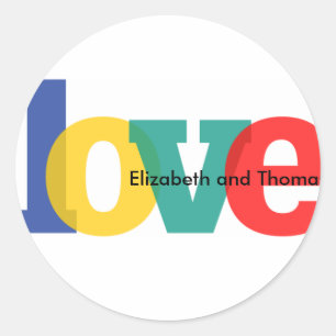 Redonda Pegatina transparente del amor