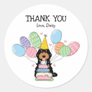 Redonda Pegatina Tri Cockapoo Cavapoo Birthday Favor Tags