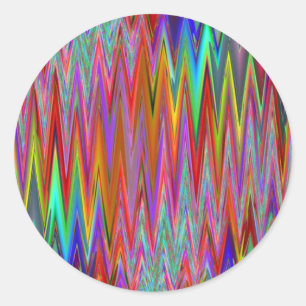 Redonda Pegatina tribal del zigzag