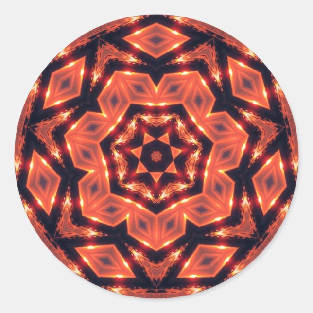 Redonda pegatina tribal-geometriks (Anverso)