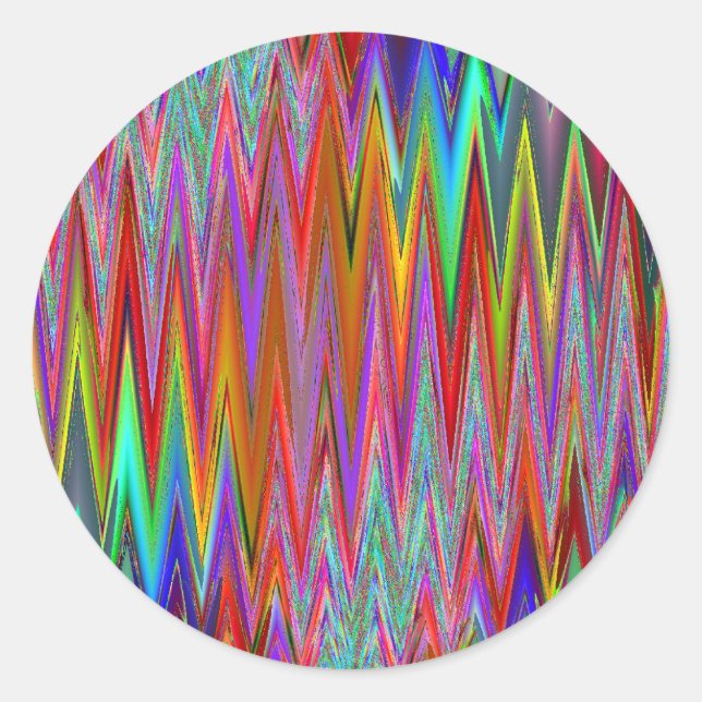 Redonda Pegatina tribal zigzag (Anverso)