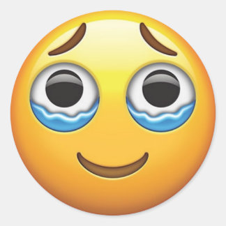 Redonda pegatina triste