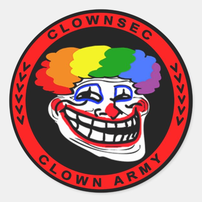 Redonda Pegatina Troll de Clownsec (Anverso)