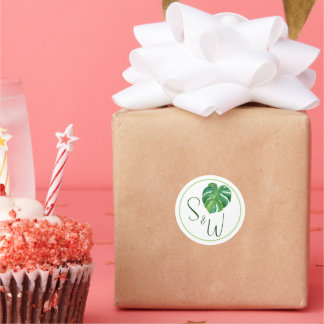 Redonda Pegatina Tropical Moderna