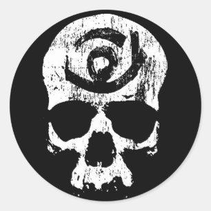 Redonda Pegatina TSOI SKULL