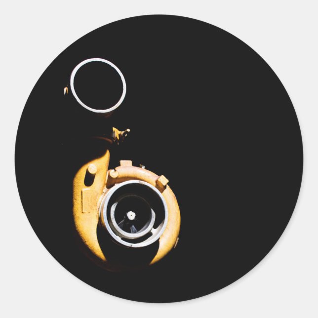 Redonda Pegatina turbo y mecánico redondo, brillante (Anverso)