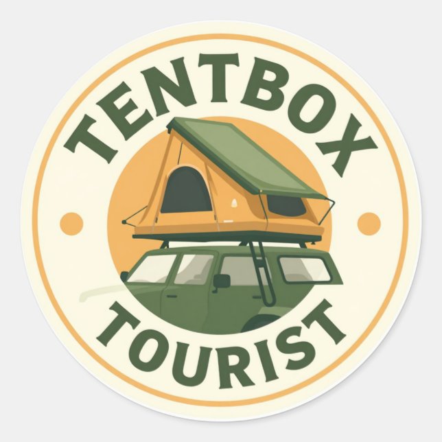 Redonda Pegatina turística de Tentbox (Anverso)