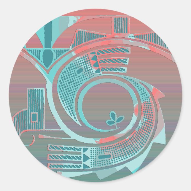 Redonda Pegatina Turquoise Dawn (Anverso)