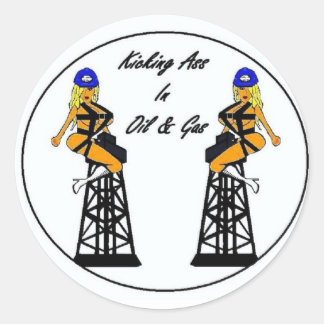 Redonda Pegatina Twin Derricks