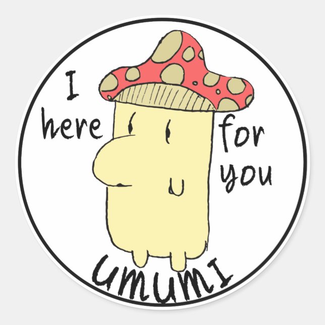 Redonda Pegatina Umumi Shroom-Dood (Anverso)