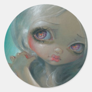 Redonda pegatina "Un momento Wistful"