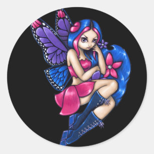 Redonda pegatina "Un poco tímido"