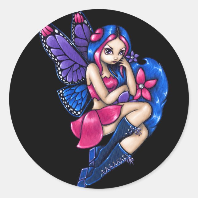 Redonda pegatina "Un poco tímido" (Anverso)