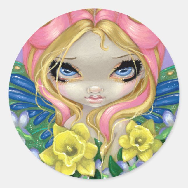 Redonda Pegatina "Un poquito de primavera" (Anverso)