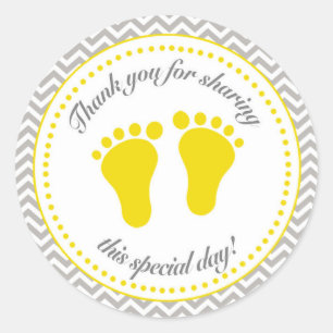 Redonda Pegatina unisex de Baby Shower