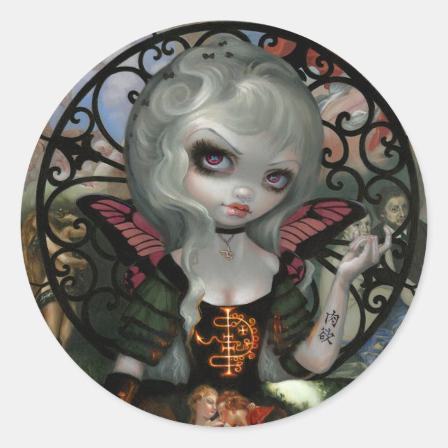 Redonda pegatina "Unseelie Court: Lust" (Anverso)