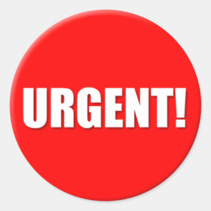 Redonda Pegatina urgente (pequeño)