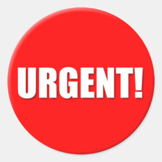 Redonda Pegatina urgente (pequeño)