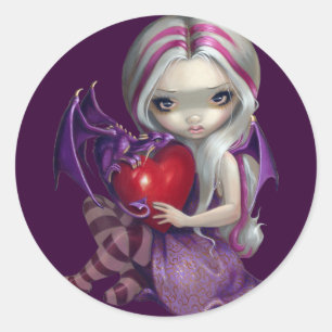 Redonda pegatina "Valentine Dragon"