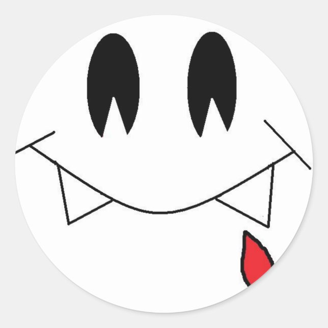 Redonda pegatina vampiro (Anverso)