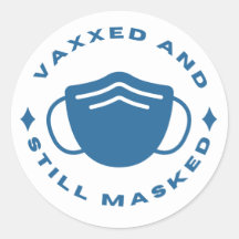 Pegatina Vaxxed y con mascarilla fija