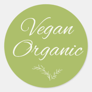 Redonda Pegatina Vegan Organic Rustic Modern Calligraphy