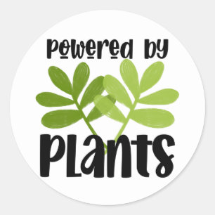 Redonda Pegatina vegana basada en plantas
