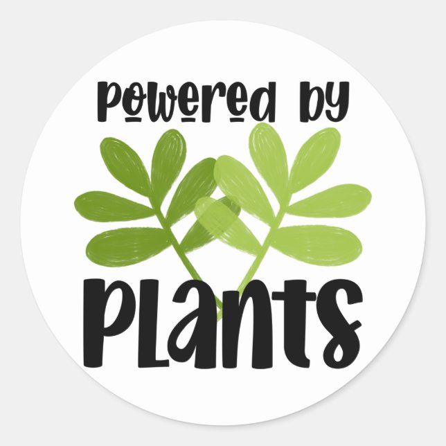 Redonda Pegatina vegana basada en plantas (Anverso)