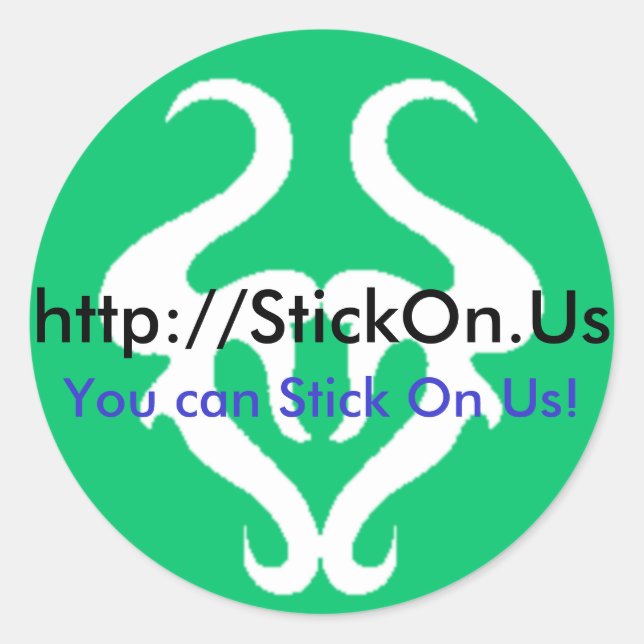 Redonda pegatina verde (Anverso)