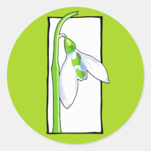 Redonda Pegatina verde blanco nevado