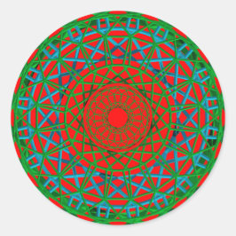 Redonda Pegatina verde chakra, rojo, azul