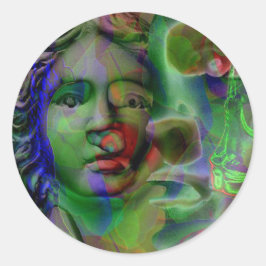 Redonda Pegatina Verde de Pesadilla