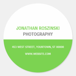 Redonda Pegatina verde de texto simple