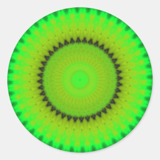 Redonda Pegatina Vibrant Kaleidoscope