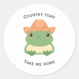 Redonda Pegatina vinílico Country Toad