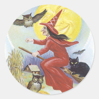 Redonda Pegatina Vintage Halloween