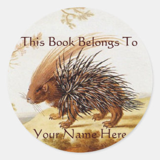 Redonda Pegatina Vintage Hedgehog