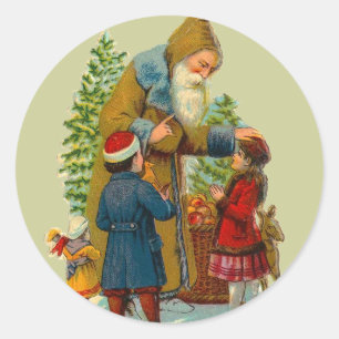 Redonda Pegatina Vintage Santa Claus