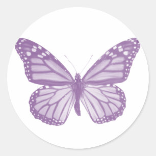 Redonda Pegatina Violet Butterfly