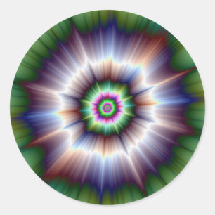 Redonda Pegatina Violet Green y Blue Super Nova