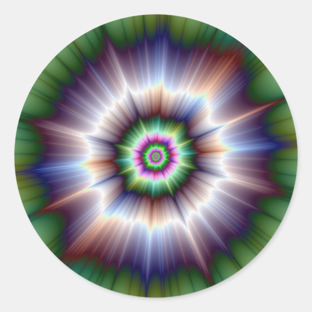 Redonda Pegatina Violet Green y Blue Super Nova (Anverso)