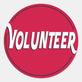 Redonda Pegatina voluntario para eventos