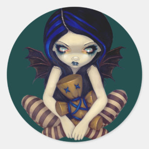 Redonda pegatina "Voodoo En Azul"
