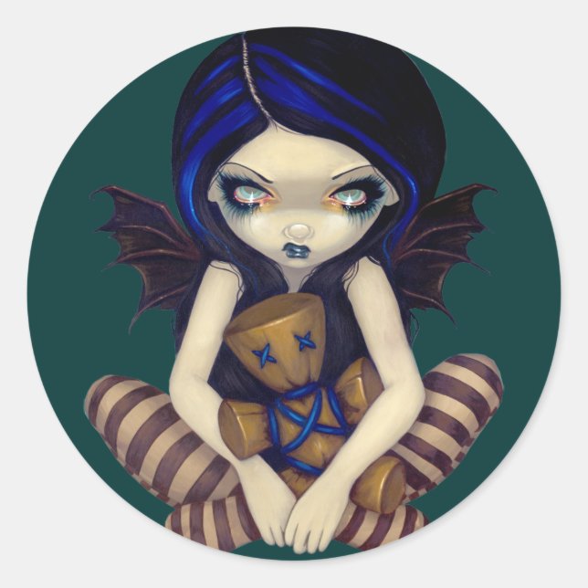 Redonda pegatina "Voodoo En Azul" (Anverso)