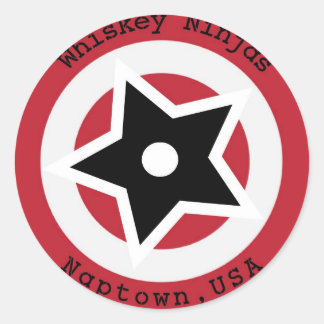 Redonda Pegatina Whiskey Ninjas