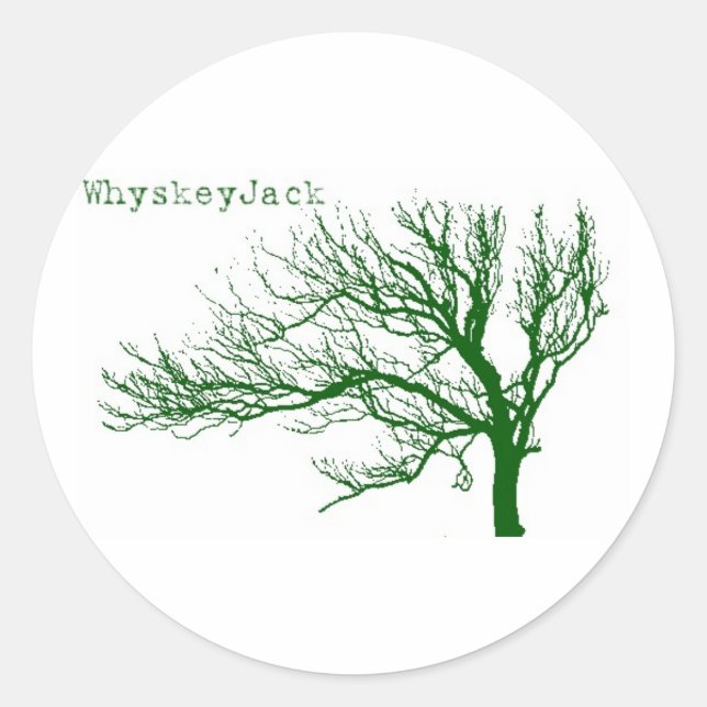 Redonda Pegatina WhyskeyJack (Anverso)