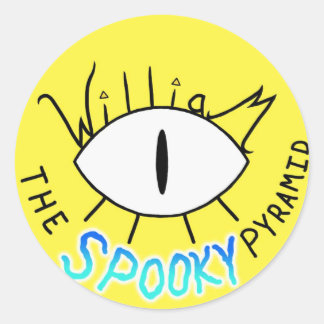 Redonda pegatina "William the SPOOKY Pyramid"