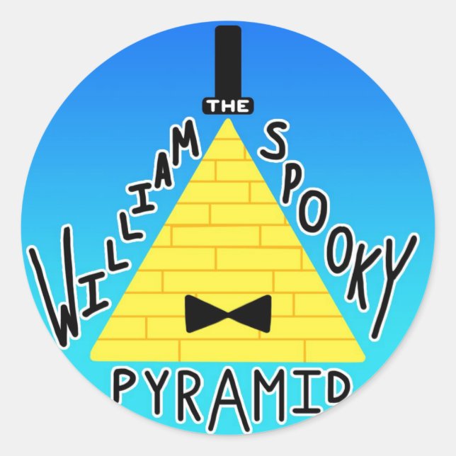 Redonda pegatina "William the SPOOKY Pyramid" 2 (Anverso)