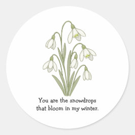Redonda Pegatina Wonky Zoo Lovely Snowdrops